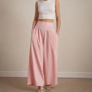 Elegant Pink Wide-Leg Pants